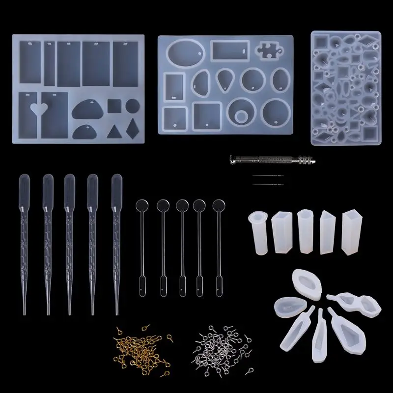 

1 Set Resin Silicone Mold Jewelry Epoxy Mould Tool Set For DIY Craftsmanship Pendant Bracelet Earrings Diamond Mold Decoration H
