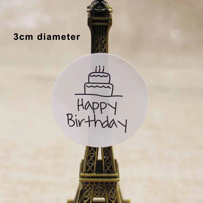 

300pcs 'HAPPY BIRTHDAY' Scrapbooking Kraft Paper Labels Envelopes Stickers Gift Packaging Seals Sticker 2 Color For Birthday