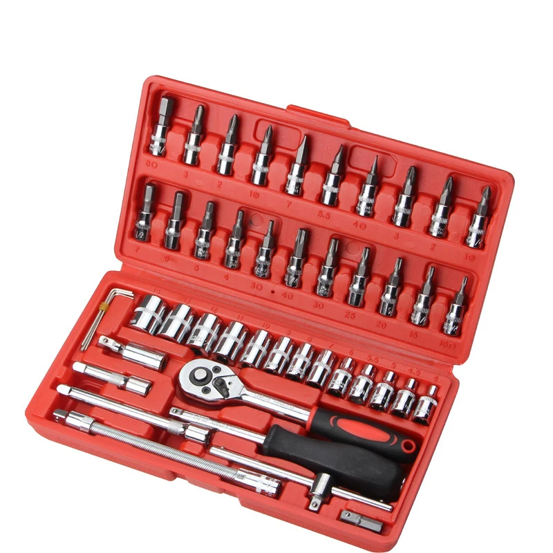Auto Repair Tool Set 46 Piece Manual Hardware Tool Set Machine Repair ... - Auto Repair Tool Set 46 Piece Manual HarDware Tool Set Machine Repair Socket Wrench Auto Maintenance