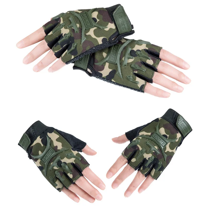 

Kyncilor Tactical Gloves Outdoor Fighting Fitness Half-finger Protector Exercise Dumbbell Anti-skid Air-permeable Riding Gloves