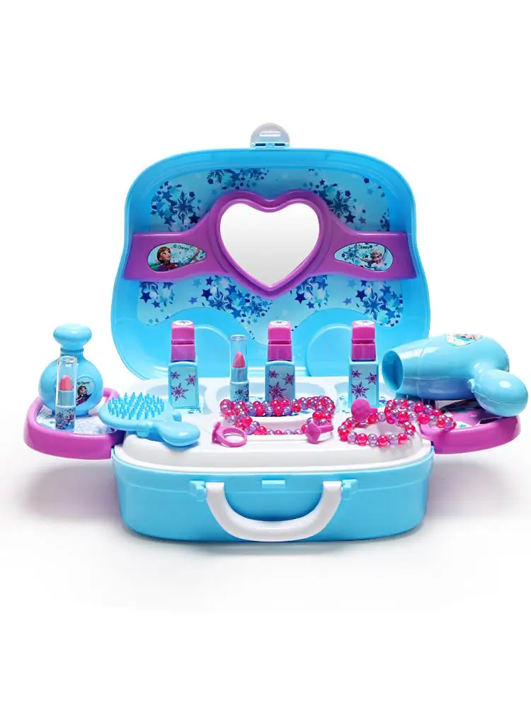

Children's play house toy girl princess cosmetics set non-toxic color dressing table box birthday gift