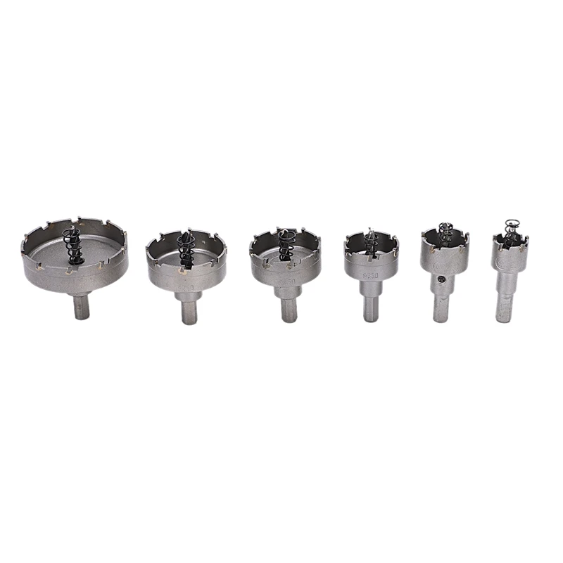 

6Pcs 22-65Mm Hss Hole Saw Set Carbide Tip Tct Core Drill Bit Hole Saw For Alloy Stainless Steel Cutter Power Tool Accessories