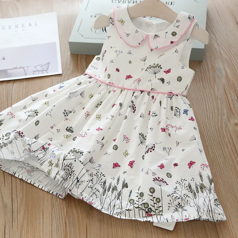 

2019 Summer Butterfly Dandelion Dress Girl Cute Hundred Children's Clothing Wholesale Casual Frock Designs
