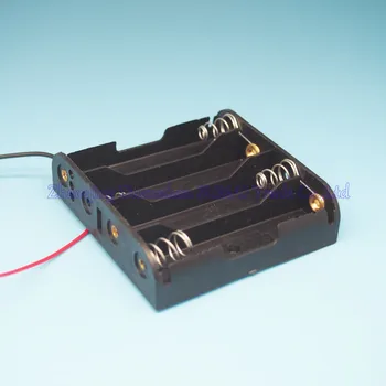 

100pcs/lot Lab Home DIY Experiment Test 4xAA Battery 1.5V Storage Holder Box Case&Lead