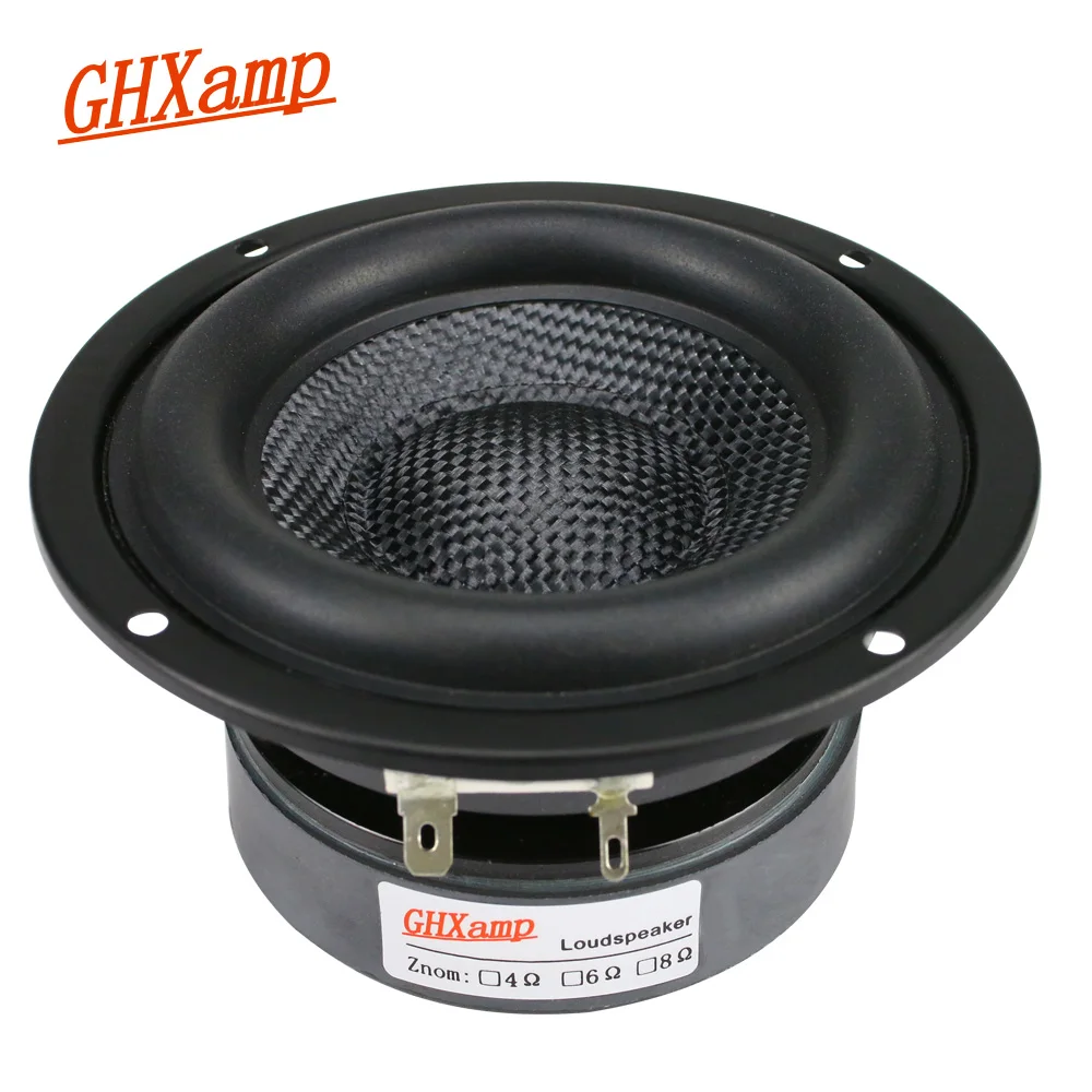 Baratos GHXAMP 4 pulgadas Woofer Subwoofer Unidad de altavoz HIFI 4ohm 40W fibra de vidrio tejida lavabo bajo profundo altavoz magnético grande 1 pieza