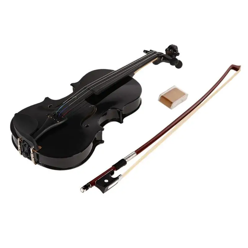 Ручной работы 1/8 размеры акустическая для скрипки, музыкальных скрипка с случае лук канифоль для начинающих любителей музыки - Цвет: Черный