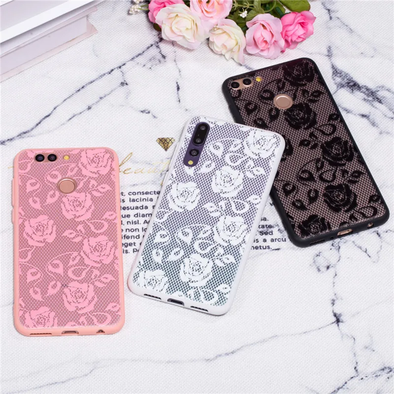 Case For Huawei P20Lite Cases Luxury 3D Relief Lace Flower TPU + PC Silicone Case For Huawei P8 P9 P10 P20PRO Mate10 Case Coque (4)