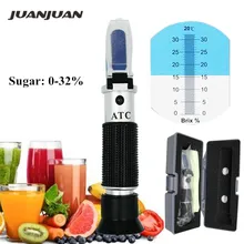 Doos Brix Refractometer Tester Meter Met Atc + Kalibratie Olie Suiker: 0-32% Gereedschap Voor Fruit Groenten Sap 49% Off
