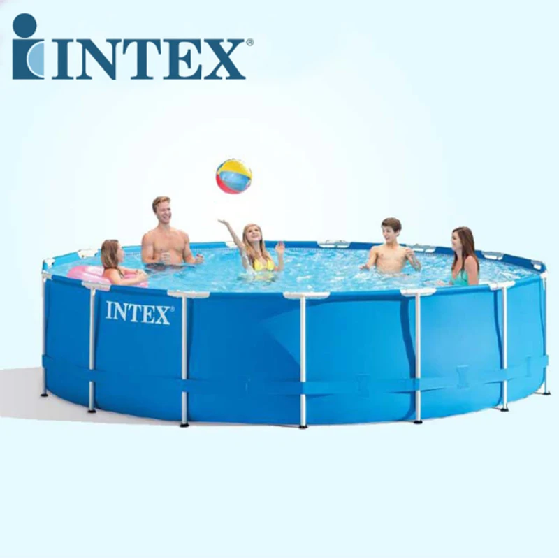 INTEX 366*76 см Piscina круглая рама набор для бассейна Трубная стойка пруд большой семейный бассейн с фильтрующим насосом B32001