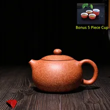 Исин фиолетовый глиняный чайный горшок настоящий ручной работы Zisha чайный горшок китайский керамический чайник кунг-фу с 5 чашками чайный набор Прямая поставка