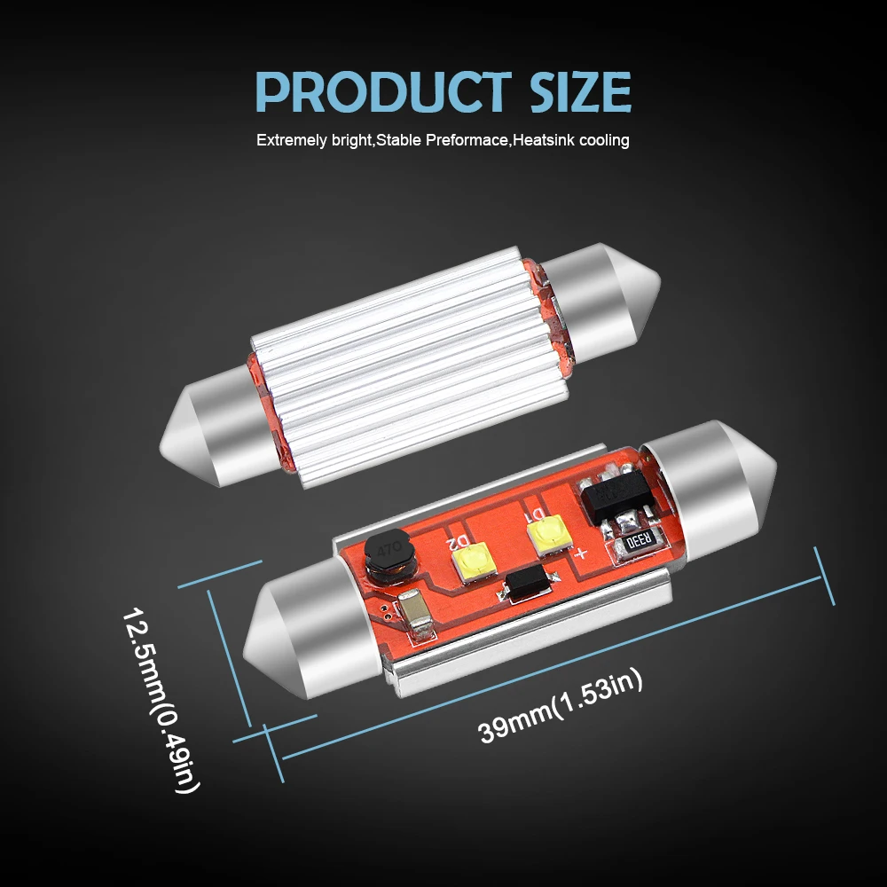 2 шт гирлянда C5W светодиодный светильник CANBUS 31 мм 36 мм 39 мм 41 мм лампа с отличными чипами Авто купольная лампа номерного знака лампочка для салона автомобиля