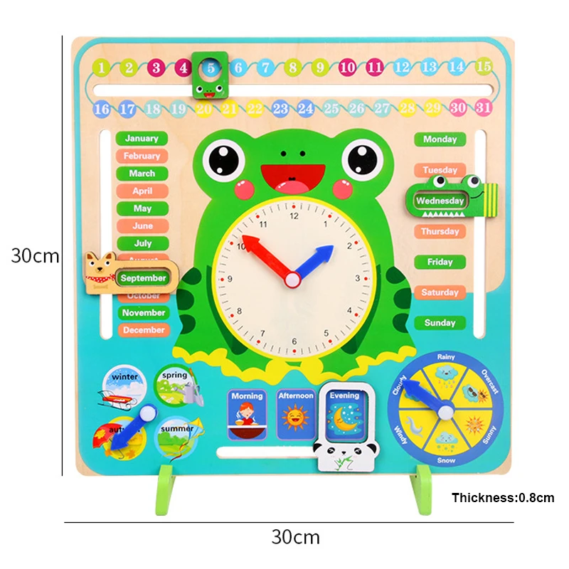 Детское время Когнитивная игрушка обучающий календарь многофункциональные часы настольные игры игрушки детские деревянные развивающие игрушки