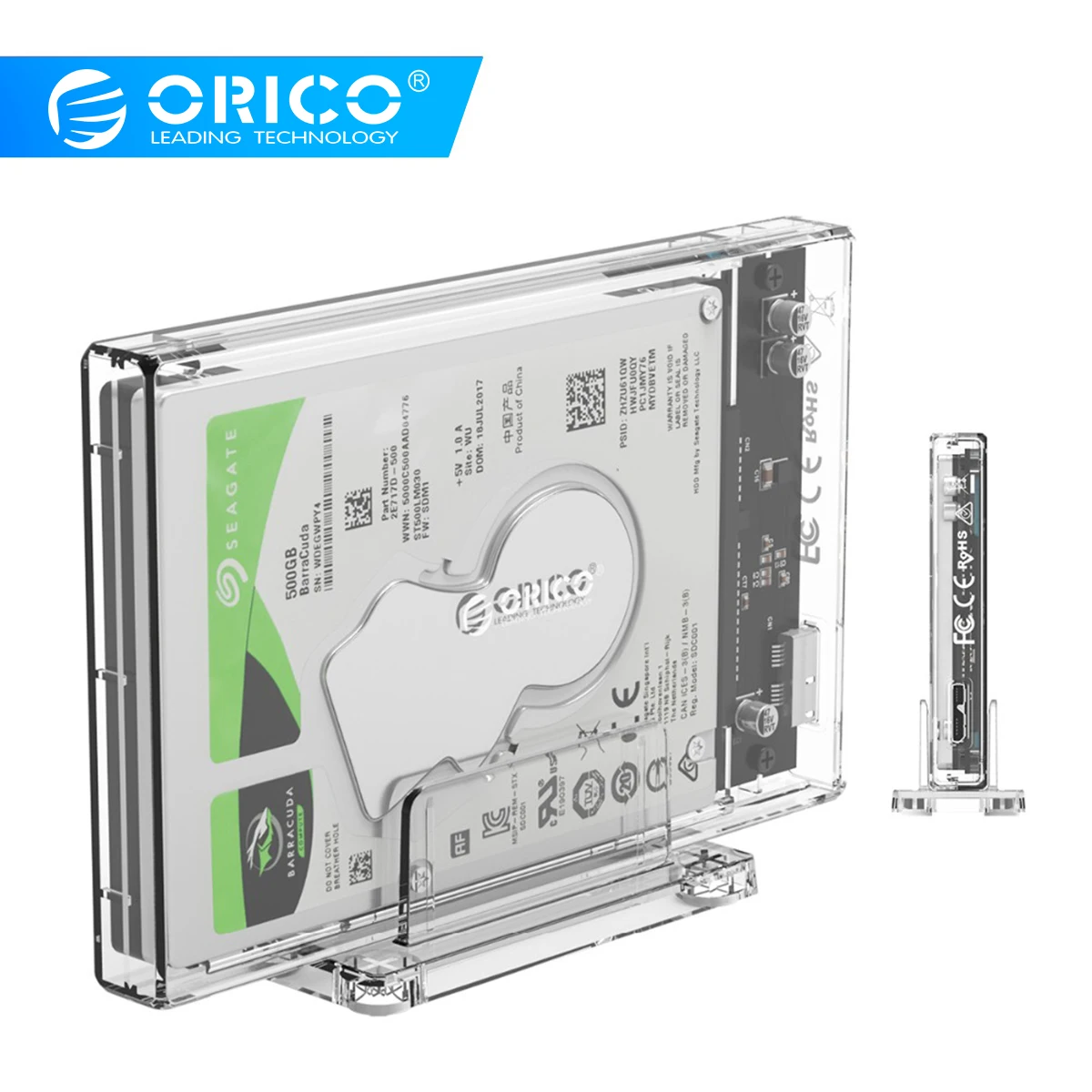 Чехол ORICO 2," для жесткого диска SATA-USB 3,0, корпус для жесткого диска с подставкой для SSD диска, коробка для жесткого диска, прозрачный внешний корпус, чехол 4 ТБ