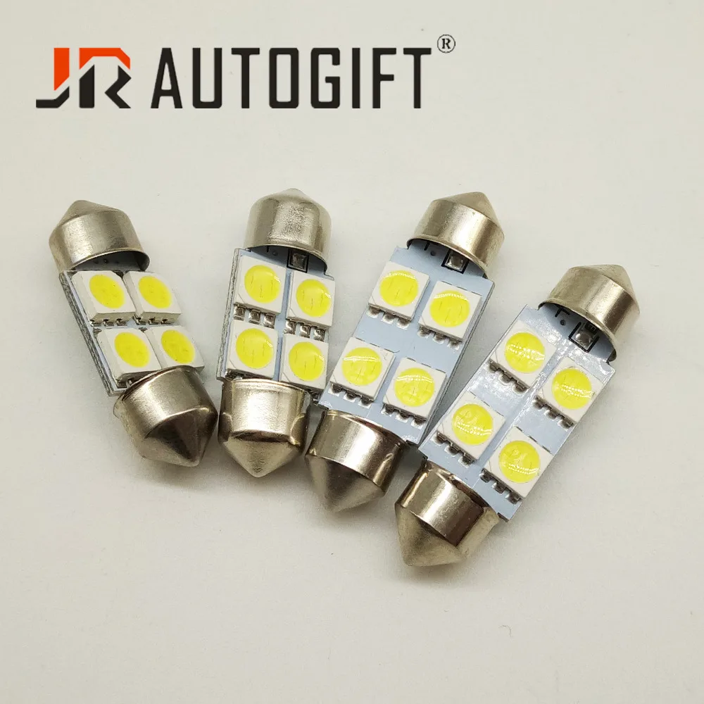 10 шт. гирлянда 5050 4 smd 31/36 мм автомобиля светодиодный светильник 24V 12V белый/синий/красный ft C5W 5050 авто интерьерные лампочки двери Doom светильник стайлинга автомобилей