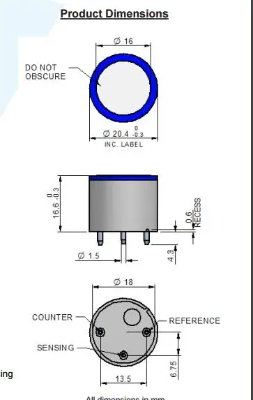4H Hydrogen Sulfide Sensor Part Number AC200 800