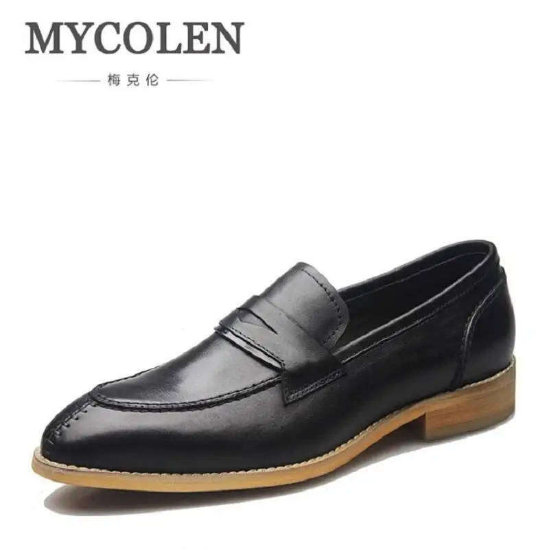 Preto Homens Apontou marrom Genuíno Toe Mocassim Homme Sapatos Mycolen Formais Negócios De Mocassin Couro Mens marrom Casamento Dos Preto Tw8fqf5O