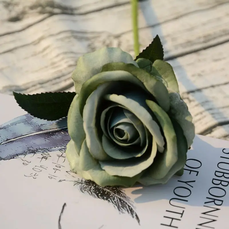 Длинный ствол открытая персиковая Роза-искусственный цветок, Шелковый цветок Роза