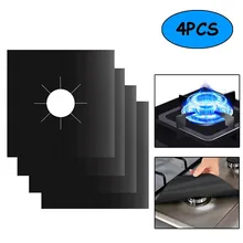 4pcs/set Glass Fiber Gas Stove Protectors Reusable Gas Stove Cover Burner Liner Cooker Mat Pad Fire Injuries Protection Tool