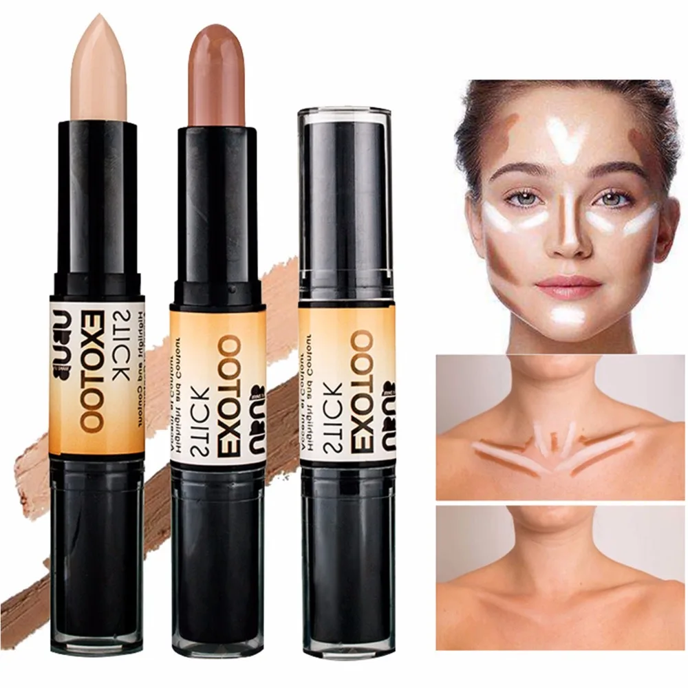 

1PCS Women Highlighter Pen Maquillage Face Concealer Contouring Bronzers Highlighters Cosmetic 3D Makeup Corrector Contour Stick