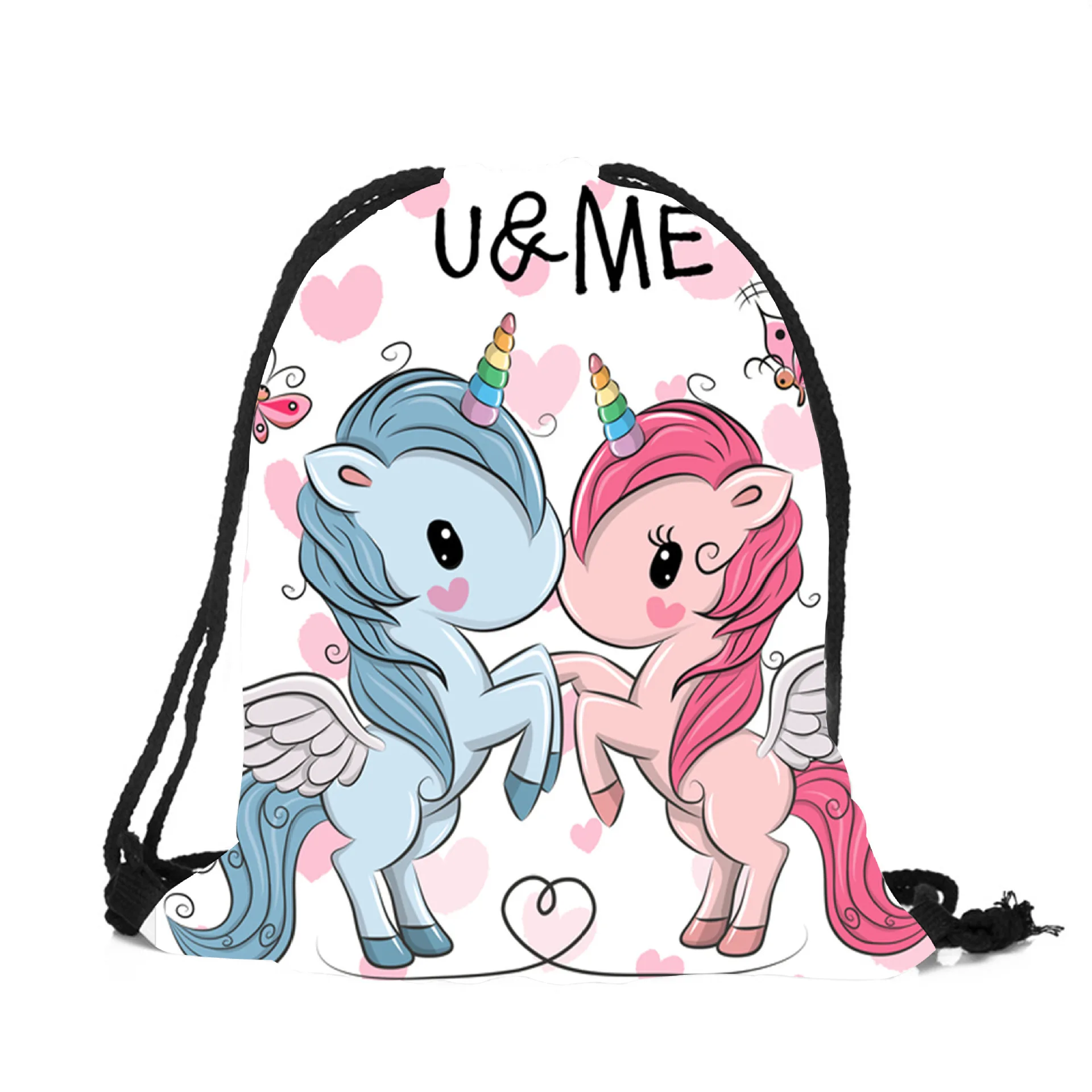 

My little pony cute cartoon unicorn backpack shoulder bag printed shopping bag polyester bag Children's snack travel storage bag