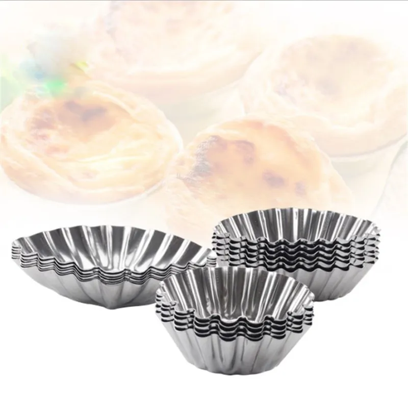 

2PCS Egg Tart Mold Cake Aluminium Alloy Tart Mould Baking Tool Cupcake Egg Tart Fruit Tart Mold