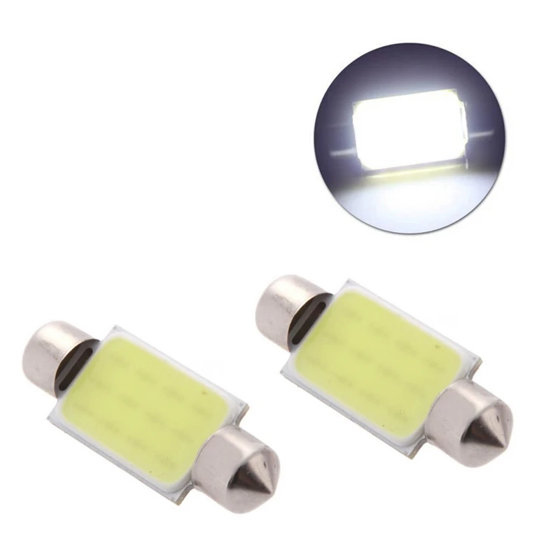 

2 Pcs White Festoon 39mm Car COB LED 3W Initerior Dome Reading Light