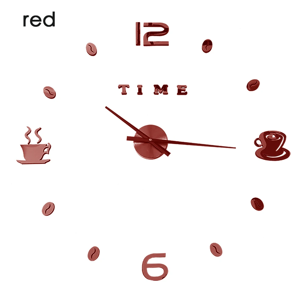 Кафе DIY большие настенные часы без рамы гигантские настенные часы современный дизайн кафе кофейная кружка кофейные зерна Настенный декор кухонные настенные часы