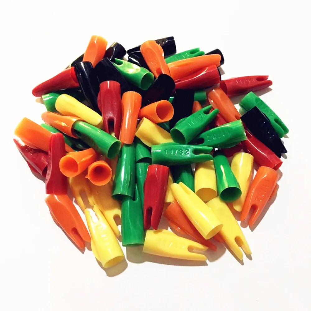Archery Arrow Nocks 50PCS/lot 11/32 For OD 8mm Wooden shaft Wooden Arrows Taper Groove style DIY