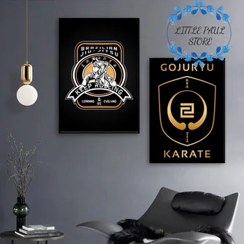 

Brazilian Jiu-Jitsu and Karate art Canvas Poster Japanese style art poster Wall Pictures for Living Room No Frame