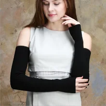 Зимние женские с длинным рукавом утепленные овечья шерсть плюшевые стрейч вязаные без пальцев перчатки аксессуары Guantes G176-1