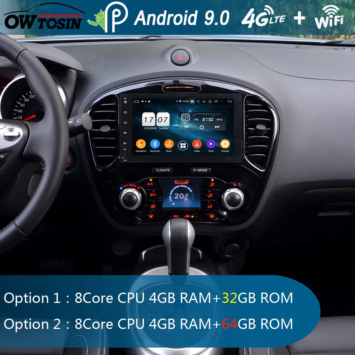 

8" IPS 8Core 4G +64G Android 9.0 Car DVD Radio GPS Navi For Nissan Juke YF15 Infiniti ESQ 2016 2017 CarPlay Parrot BT Adas