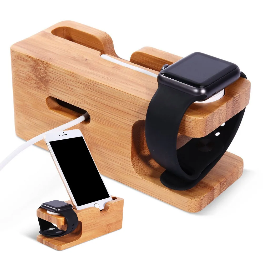 Besegad деревянная бамбуковая зарядная док-станция с креплением для Apple Watch iwatch Series 4 3 2 1 38 мм 42 мм iPhone x 10 8 7