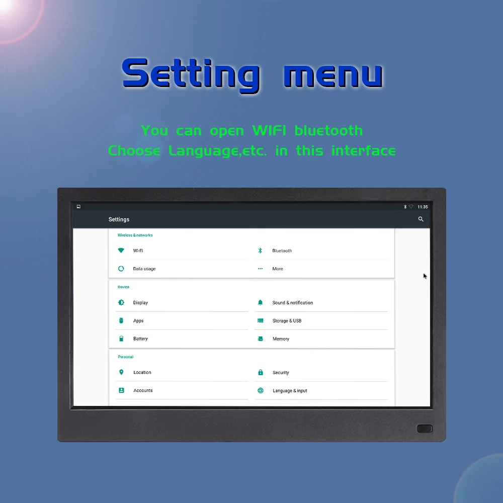 11.6 inch 1920X1080 digital photo frame WIFI android 6.0 Support Mouse Vertical and Horizontal