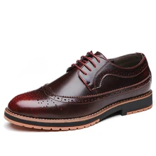 Nuevo 2017 de cuero de vaca Zapatos Oxford para Los Hombres vestido de negro Vestidos de Boda Mans Calzado