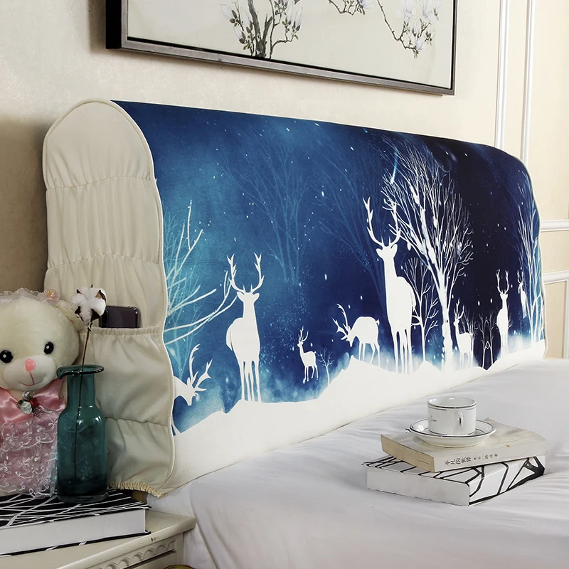 

American Bed Cover 120-220cm All Inclusive Fabric Comforters Dust Proof Elastic Double Bed Headboard Cover Protective Cover