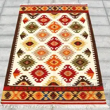 Коврики килим вышитая скатерть-дорожка Шерсть ковер для спальни геометрический Коврик для спальни шерсть вязаные ковры