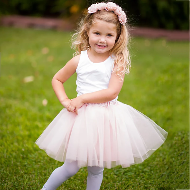 

2019 Summer Lovely Fluffy Soft Tulle Flower Girls Tutu Skirt Pettiskirt Girls Skirts for 1-8Yrs Kids Mother Daughter Skirts