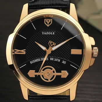 

YAZOLE Mens Watches Top Brand Luxury Blue Glass Watch Men Watch Waterproof Leather Roman Men's Watch Male Clock relojes hombre