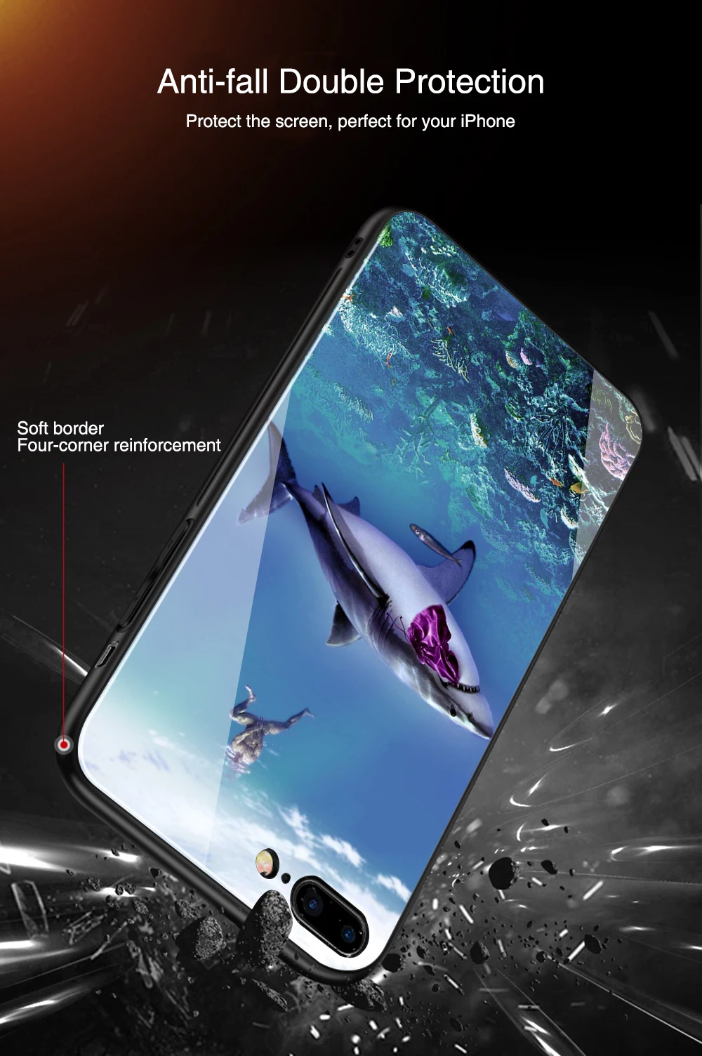 Чехол FinderCase для iPhone XR чехол из закаленного стекла Shark чехол-крышка с узорами для iPhone 6 6S 7 8 plus X XR XS MAX 11 pro max