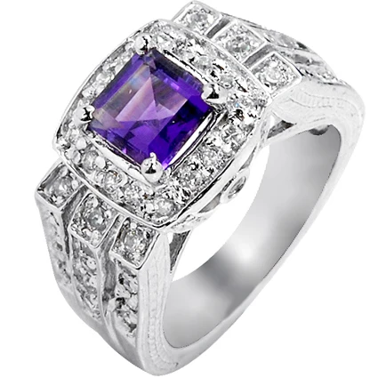 

Natural Amethyst Ring 925 Sterling Silver Purple Crystal Woman Fashion Fine Elegant Jewelry Luxury Queen Birthstone Gift sr0970a