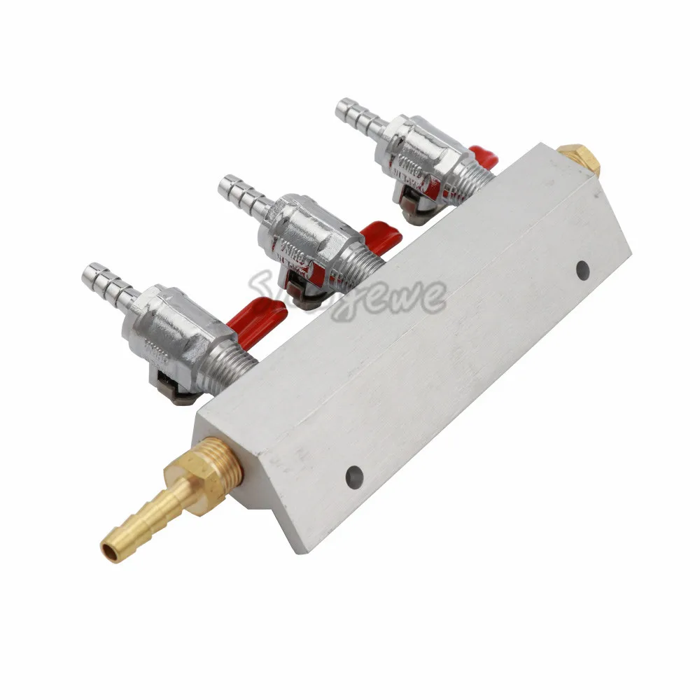 Homebrew Co2 Air Gas Distribution Manifold Splitter With Check Valve Fitting 14Barb Draft Beer Dispenser (23)