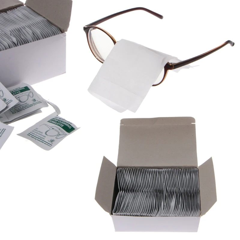 100Pc Cleaning Cloth Disposable Wet Tissue Wipe Anti Frog Lens Glasses