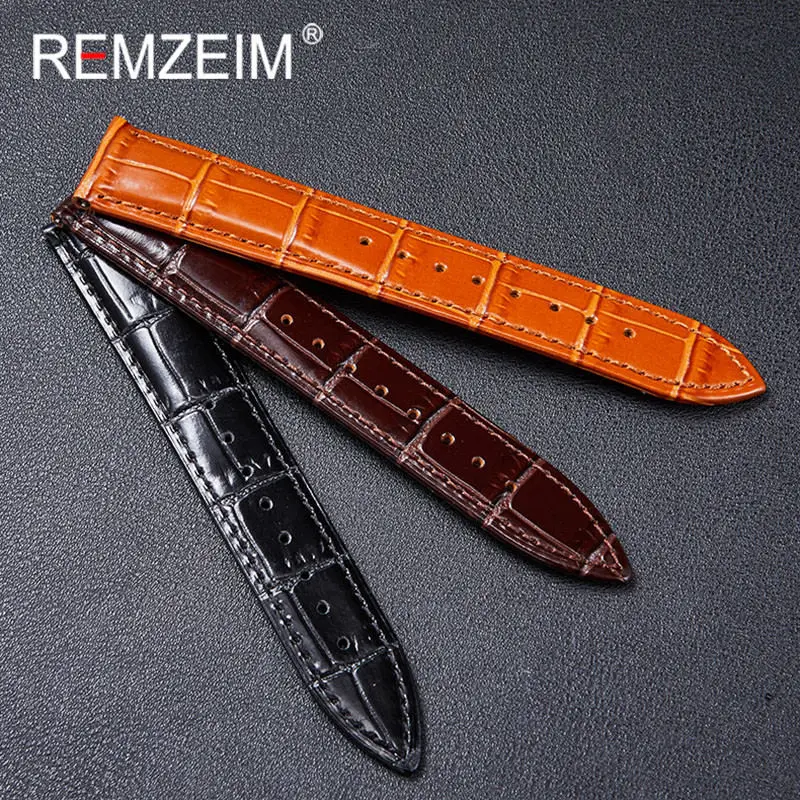 18mm 20mm 22mm Double Sided Genuine Leather Watch Band Strap Quick Release Cowhide Watchband Belt With Steel Buckle Free Tool