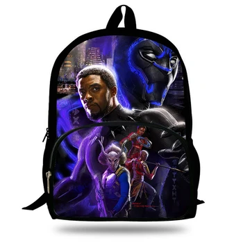 

16-Inch 2018 Hot Children Black Panther Backpacks For School Boys Girls Printed Superhero Backpack For Kids Students