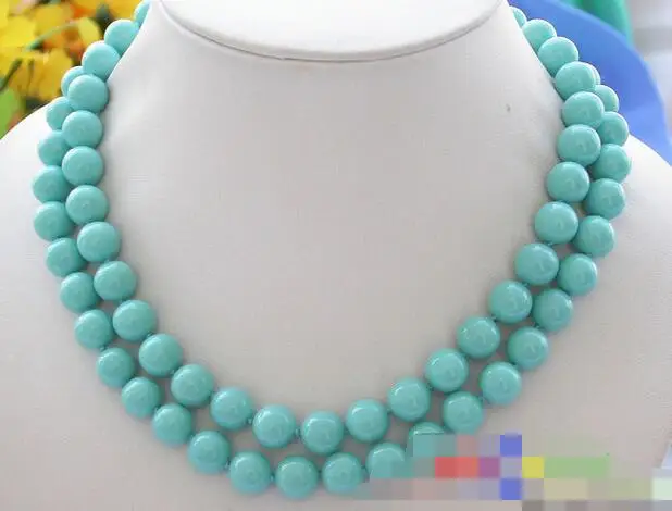 

3759 turquoise round SOUTH SEA SHELL PEARL NECKLACE