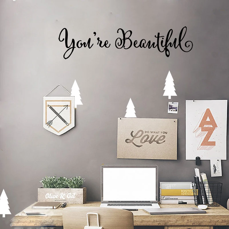 You Are Beautiful Sticker Wall Sticker Living Room Bedroom Bathroom Decorative At Wall Paste