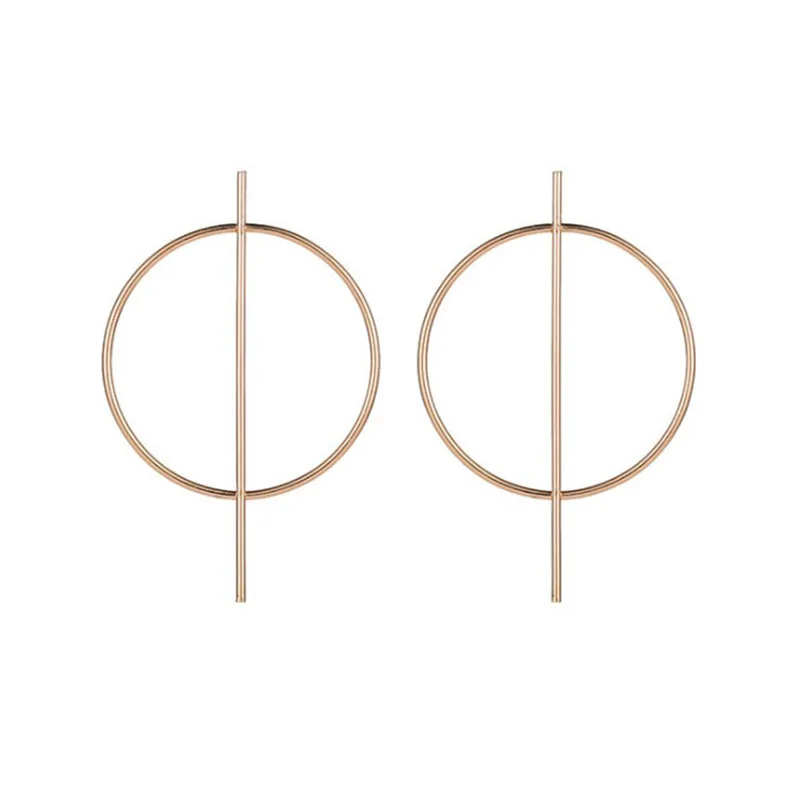 Преувеличенные большие круглые геометрические серьги-гвоздики 3 цвета простые серьги из сплава для женщин модные ювелирные изделия подарок - Окраска металла: 2
