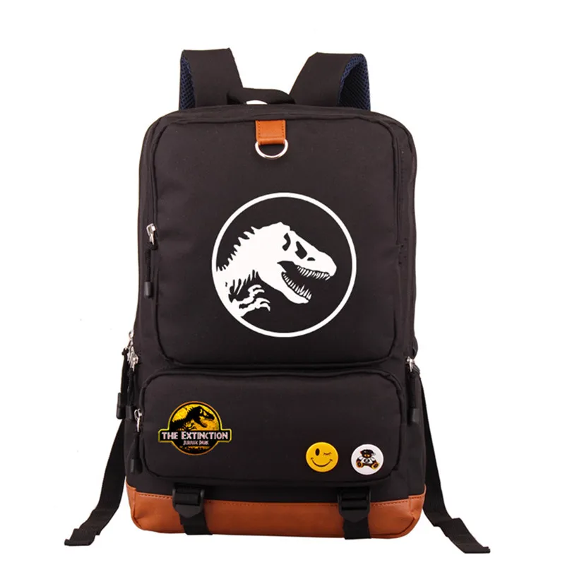 Jurassic Park Dinosaur Print Backpack for Teenage Girl Boy Canvas