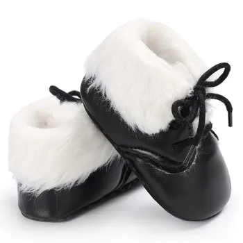 

New Winter Baby Casual Shoes Cool PU Leather Newborn Boys Girls Fleece Warm Shoes First Walkers Baby Moccasins For 0-18 M M1