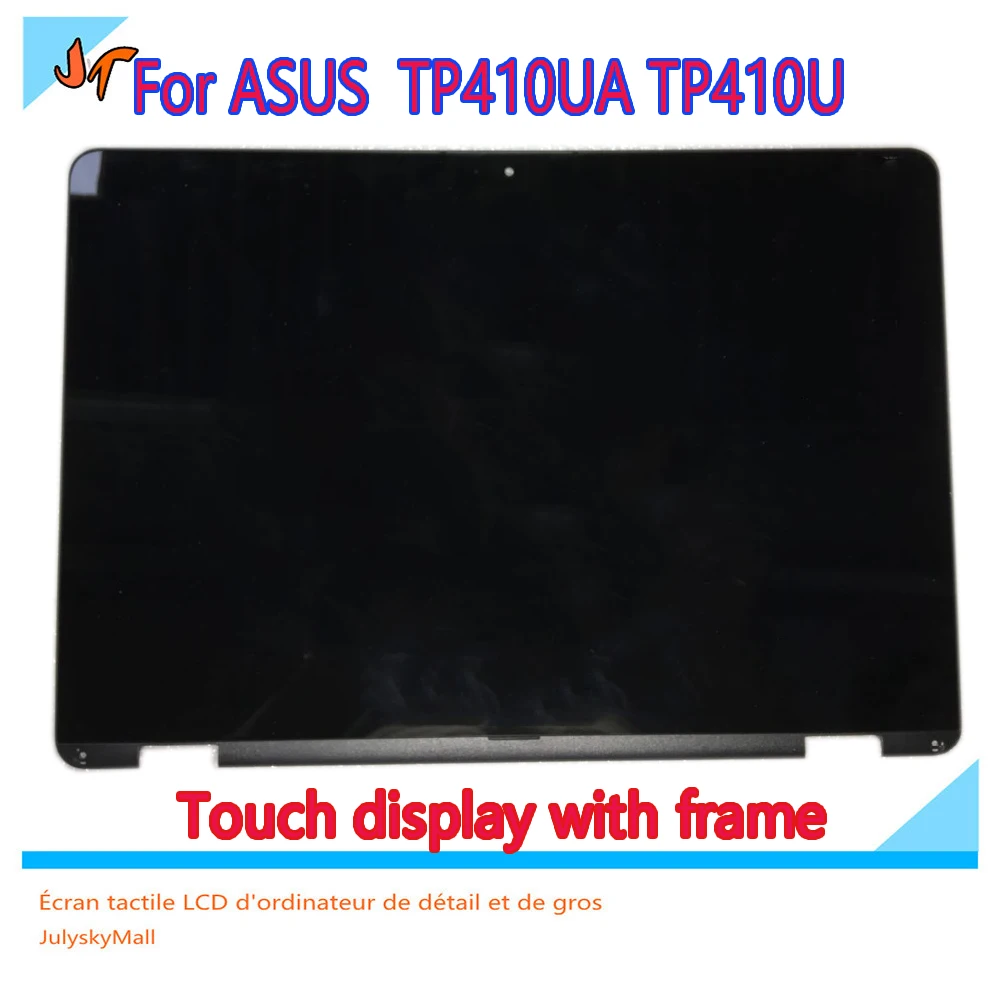 For ASUS VivoBook flip 14 TP410UA TP410U 14 inch LCD monitor LCD touch screen assembly + with frame NV140FHM-N62 V8.0